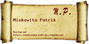 Miskovits Patrik névjegykártya