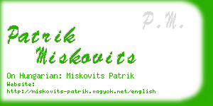 patrik miskovits business card